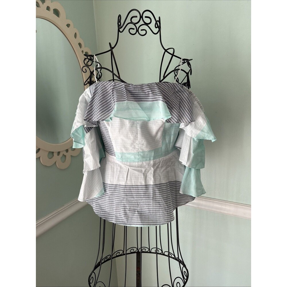 Amanda Uprichard New Size P/XS Off Shoulder Ruffle Sleeve Top NWT‎